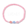 6Pcs 6 Colors Flower Acrylic Stretch Bracelets BJEW-JB10235-01-3