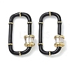 Oval Brass Micro Pave Clear Cubic Zirconia Locking Carabiner KK-H256-01G-01-1