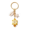 Tortoise Glass Seed Beaded Keychain KEYC-MZ00023-01-1