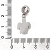 304 Stainless Steel Sea Animal European Dangle Charms X-STAS-D153-04A-P-3