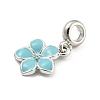 Rack Plating Alloy Enamel Flower European Dangle Charms FIND-B034-55P-3