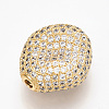 Brass Micro Pave Cubic Zirconia Beads ZIRC-T004-50G-2