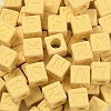Rubberized Style Transparent Acrylic Beads OACR-K007-014E-3