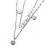 304 Stainless Steel Tiered Necklaces NJEW-O106-01P-1