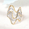 304 Stainless Steel Cuff Open Rings for Women SA-CBA82C8-19GP-1