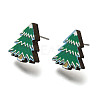 Christmas Printed Wood Stud Earrings for Women EJEW-U025-01D-2