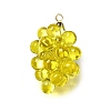 Grape Brass Acrylic Pendants OACR-R006-05G-09-1