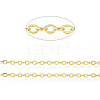Brass Flat Oval Cable Chains X-CHC025Y-01-G-1