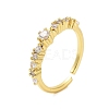 Brass Pave Cubic Zirconia Cuff Rings RJEW-U012-03G-02-1