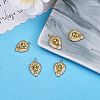 5Pcs Brass Micro Pave Clear & Green Cubic Zirconia Pendants ZIRC-SZ0003-16-6