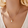 Brass Pave Natural Shell Pendant Necklaces for Women FS-WG5BA91-01-1