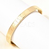 304 Stainless Steel Roman Numerals Hinged Cuff Bangles for Women SA-CBAC920-12G-3