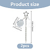 Mirror Alloy & Iron Pendant Decorations HJEW-WH0068-90B-2