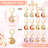 Alloy Enamel Rabbit & Moon Pendant Locking Stitch Markers HJEW-AB00027-2