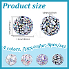 8Pcs 4 Colors Polymer Clay Rhinestone Beads RGLA-UN0001-01-3