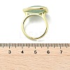 Heart Brass Natural Green Strawberry Quartz  Finger Rings RJEW-D304-01G-C-3