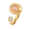 304 Stainless Steel Cubic Zirconia Cuff Open Rings for Women GG-CBA32C5-01G-2
