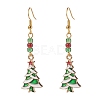Christmas Theme Alloy Enamel Dangle Earrings EJEW-JE04511-2