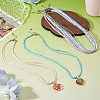 6Pcs 3 Colors 1MM Polyester&Cotton Waxed Cord 5-Strand Necklace Making MAK-TA0001-36A-6