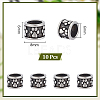 10Pcs Column with Paw Print 304 Stainless Steel European Beads STAS-UN0060-10-3