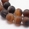 Natural Striped Agate/Banded Agate Bead Strands X-G-K166-12-8mm-04-3