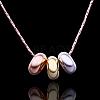 Real Rose Gold Plated Eco-Friendly Tin Alloy Rondelle Charm Pendant Necklaces For Women NJEW-BB13853-2