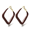 Brass Rhombus Hoop Earrings EJEW-A121-12D-G-2