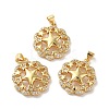 Rack Plating Brass Micro Pave Cubic Zirconia Pendants X-KK-A160-11G-2