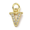 Initial Letter Brass with Cubic Zirconia Charms KK-Q814-26V-G-1