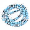 Electroplate Opaque Glass Beads Strands EGLA-A034-P6mm-M19-2