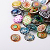 Mosaic Printed Glass Half Round/Dome Cabochons X-GGLA-N004-20mm-G-1