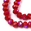 Electroplate Opaque Solid Color Glass Beads Strands EGLA-A034-P10mm-L21-2