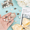 50Pcs 5 Styles Alloy Buttons BUTT-PH0001-46-3