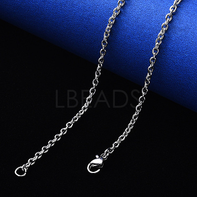Non-Tarnish 304 Stainless Steel Cable Chain Necklace NJEW-S420-007C-P-1