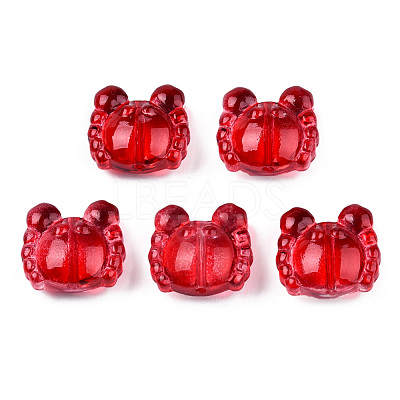 Transparent Spray Painted Glass Beads GLAA-N035-026-C03-1