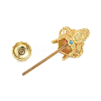 Bodhisattva Shape Brass Screw Peg Bails KK-NH0008-04G-1