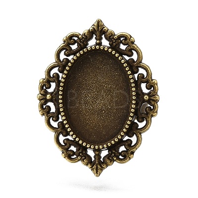 Vintage Adjustable Iron Finger Ring Components Alloy Cabochon Bezel Settings PALLOY-Q300-09AB-NR-1