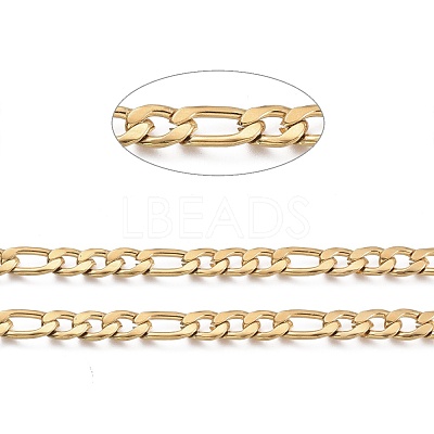 304 Stainless Steel Figaro Chains STAS-M032-45G-1.2mm-1