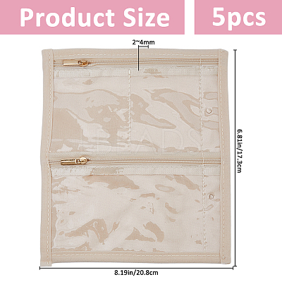 Portale Travel Velvet and PVC Loose Leaf Binder Jewelry Bags AJEW-WH0673-27B-1