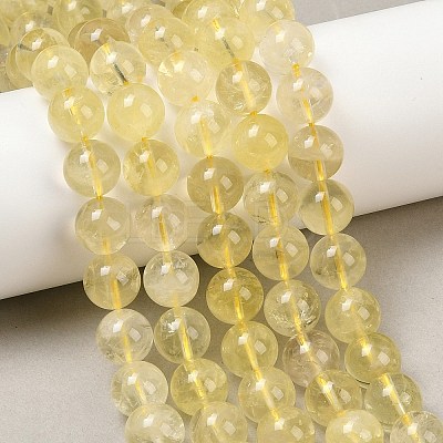 Natural Lemon Quartz(Heated) Beads Strands G-P596-10mm-01-1