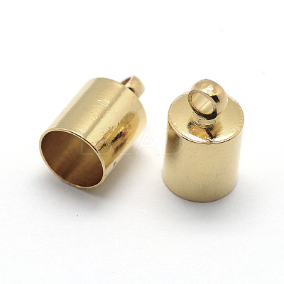Brass Cord Ends X-KK-D219-10x5-G-1