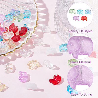 120Pcs 10 Colors Transparent Glass Beads GLAA-DC0001-36-1