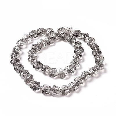 Transparent Electroplate Glass Beads Strands GLAA-C025-01-1