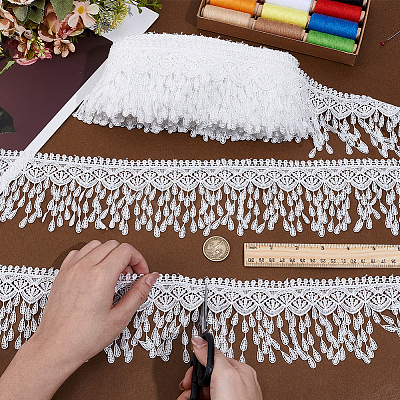 5Yards Polyester Lace Ribbon OCOR-NB0002-64A-1