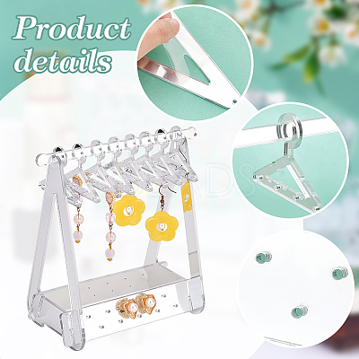 1 Set Coat Hanger Shaped Acrylic Earring Display Stands EDIS-PH0001-90C-1