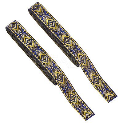 7M Polyester Jacquard Rhombus Ribbon SRIB-WH0011-213-1
