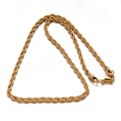 304 Stainless Steel Rope Chain Necklaces NJEW-F112-02C-G-1
