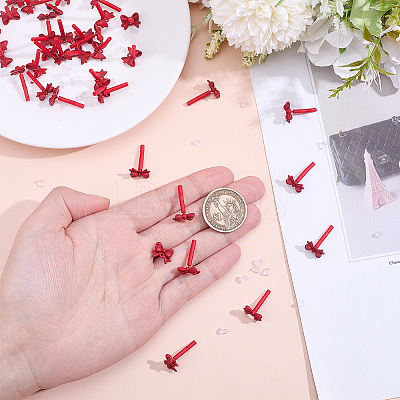 42Pcs Alloy Bowknot Stud Earring Findings EJEW-ME0001-28-1