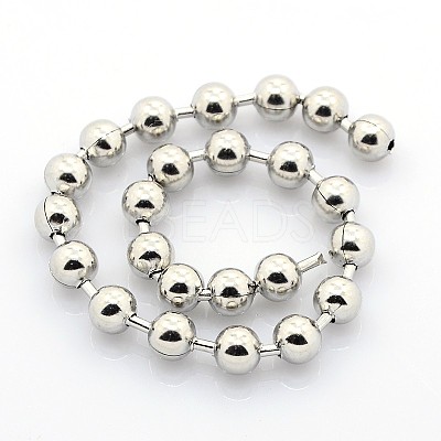 Tarnish Resistant Electroplate 304 Stainless Steel Ball Chains CHS-L001-6mm-P-1