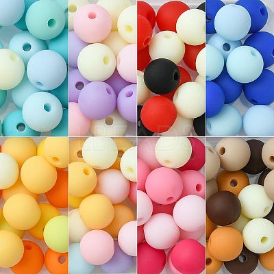 8 Colors Opaque Frosted Acrylic Beads MACR-CJ0001-79-1